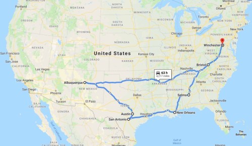 2019 Southern Cross-Country Road Trip